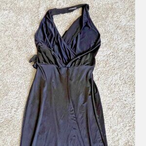 Victorias Secret small SAMPLE tuxedo halter black Bodycon tight slit sexy dress